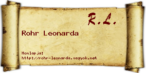 Rohr Leonarda névjegykártya